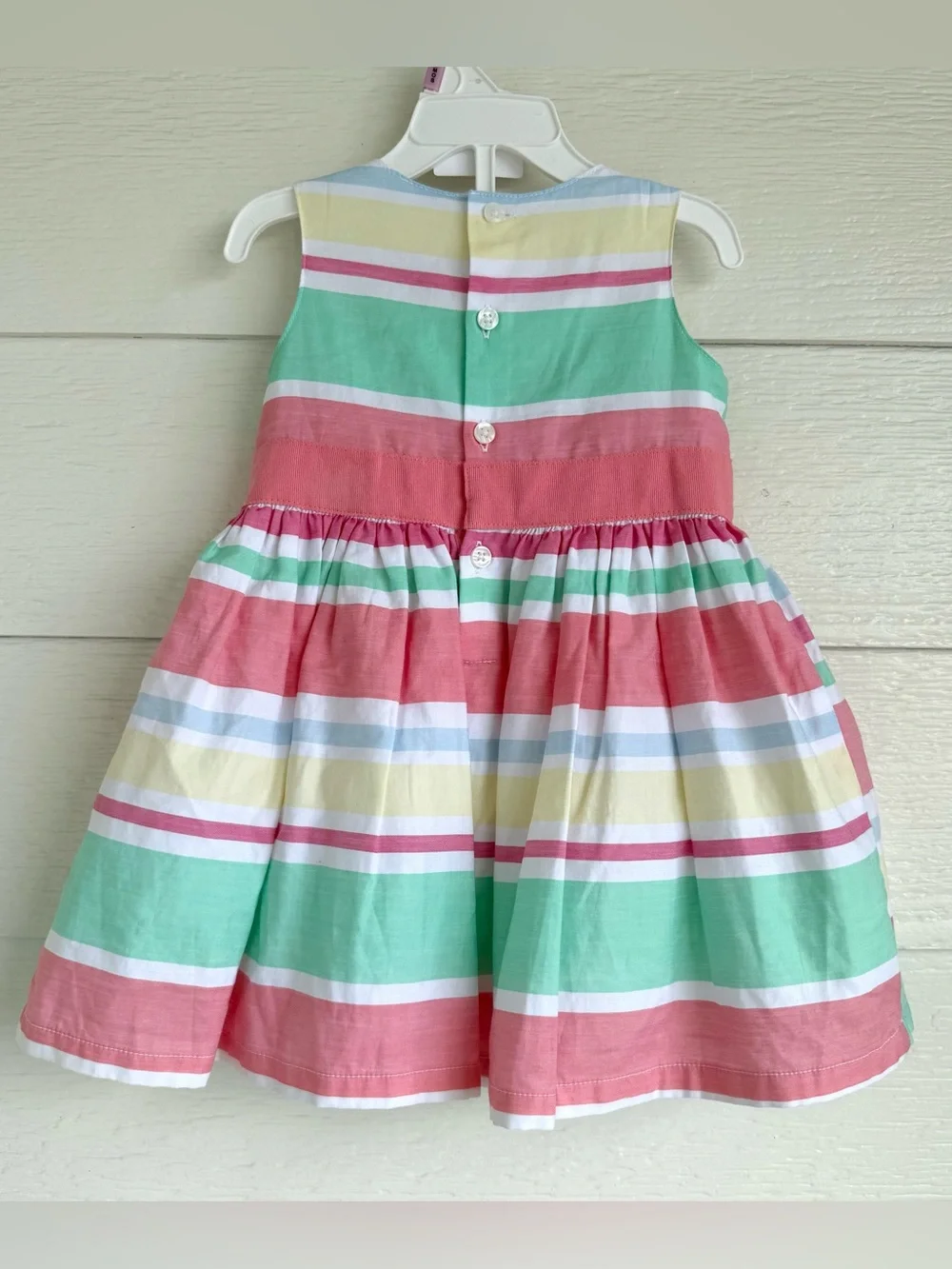 Carter's Sleeveless Pastel Stripe Bow Dress Size 9 Months Little Collections